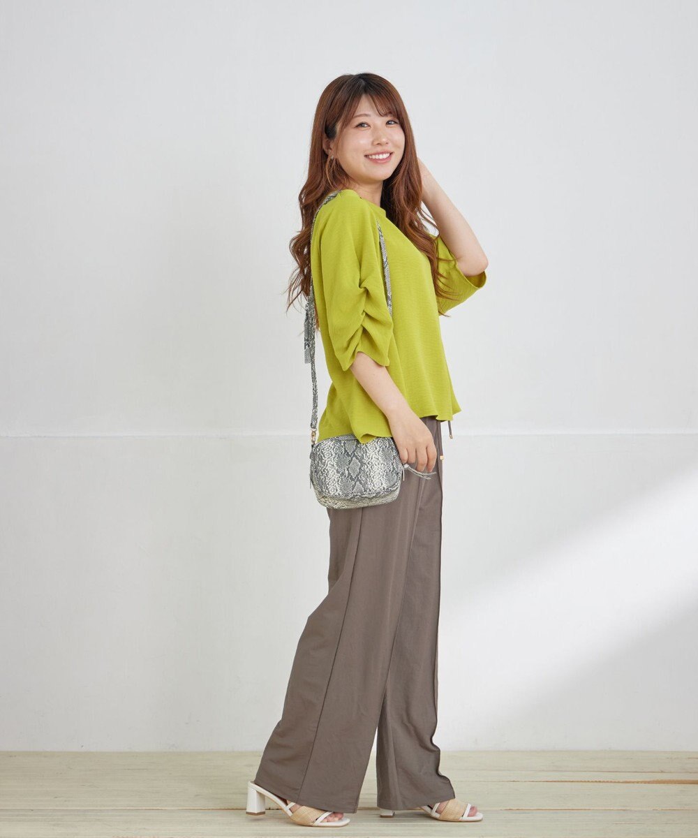 Tiaclasse L 【接触冷感・洗える】イージーカットソーピンタックパンツ 