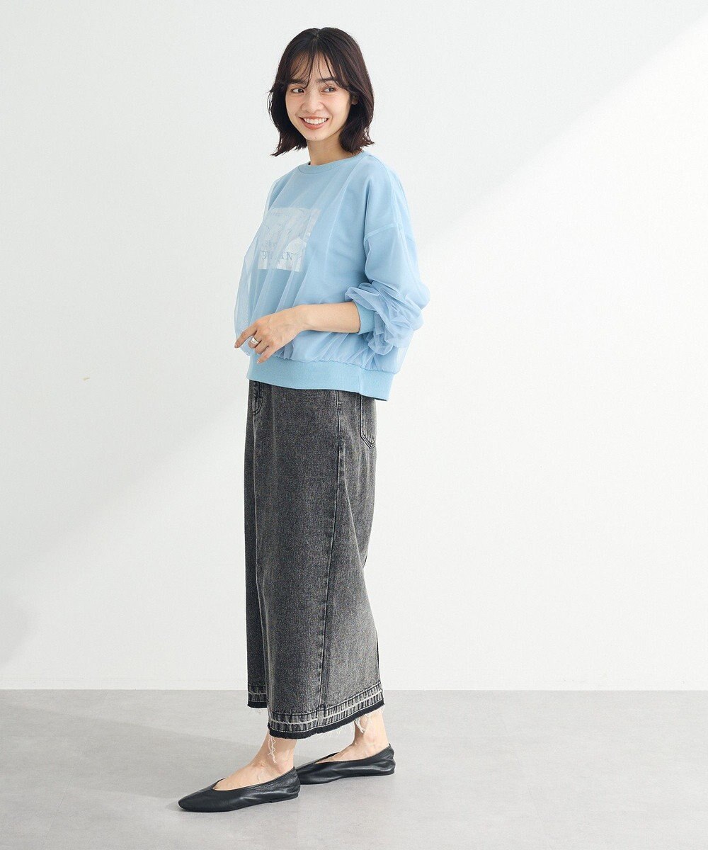 Green Parks 箔プリントチュール重ねプルオーバー 