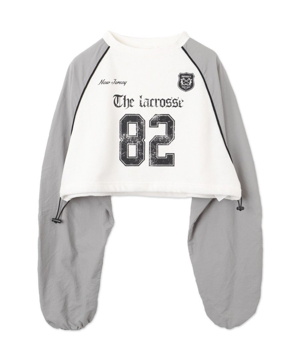 WEGO ナイロンスリーブナンバリングスウェット 