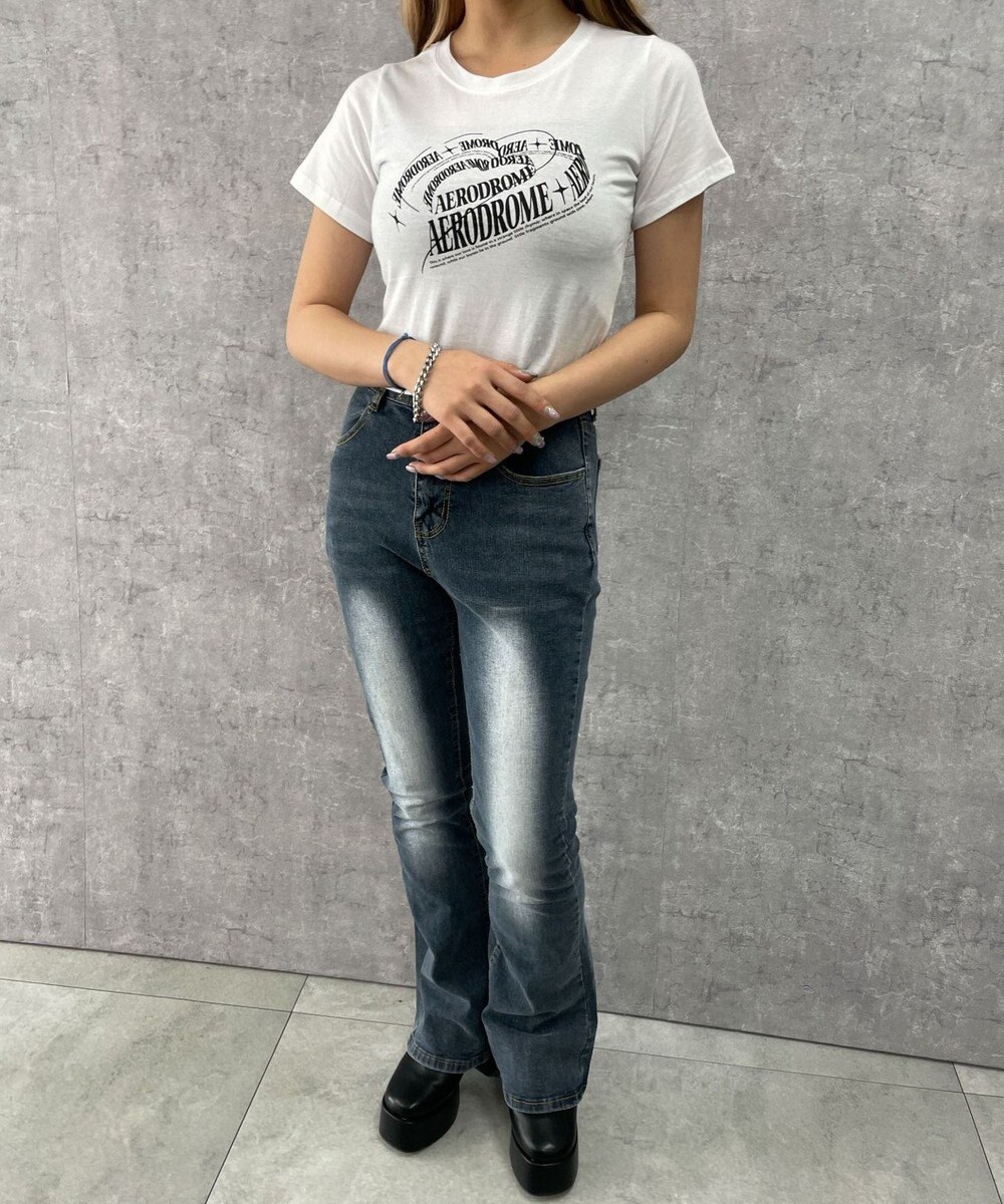 WEGO ストレッチフレアデニムパンツ 