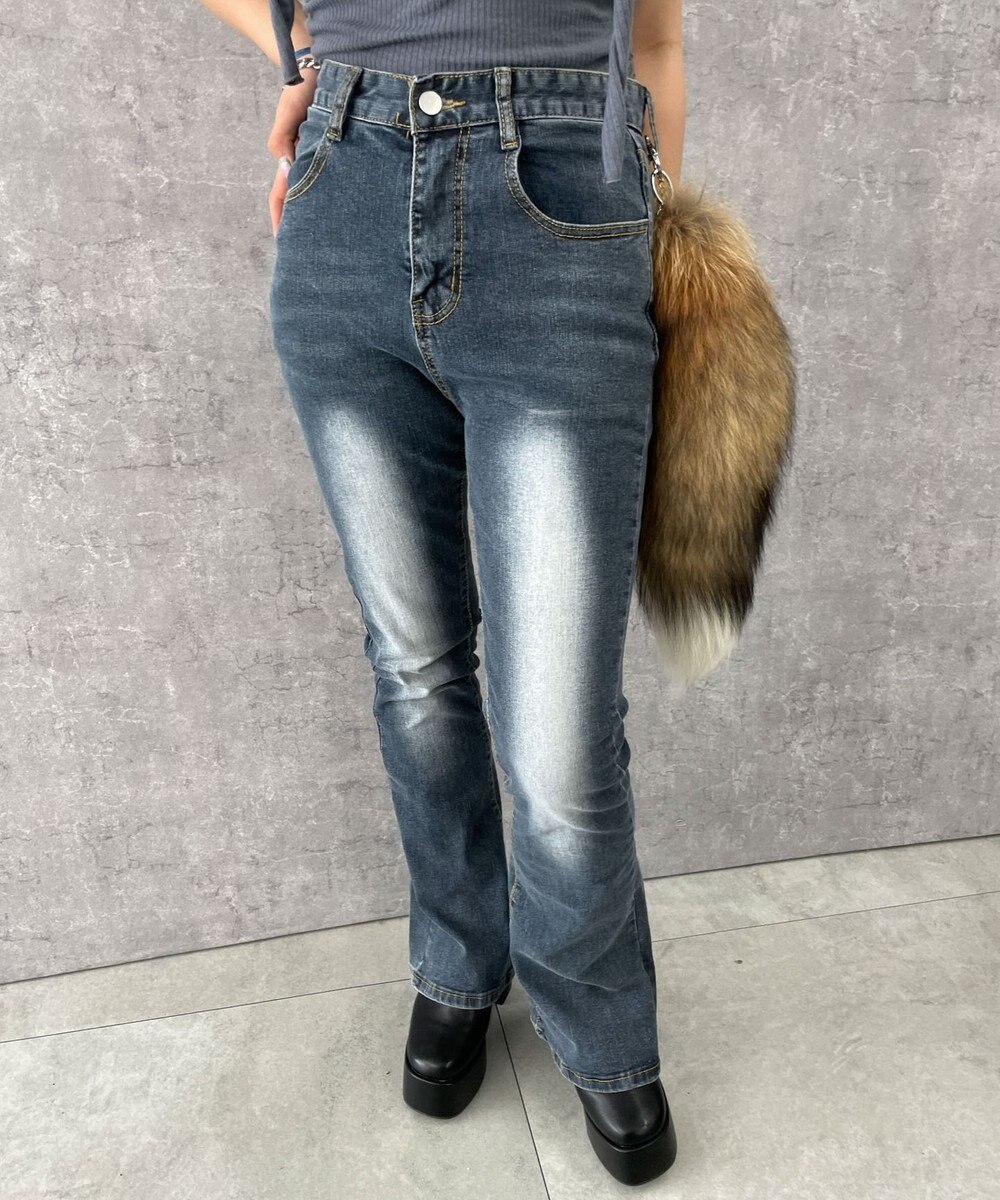 WEGO ストレッチフレアデニムパンツ 