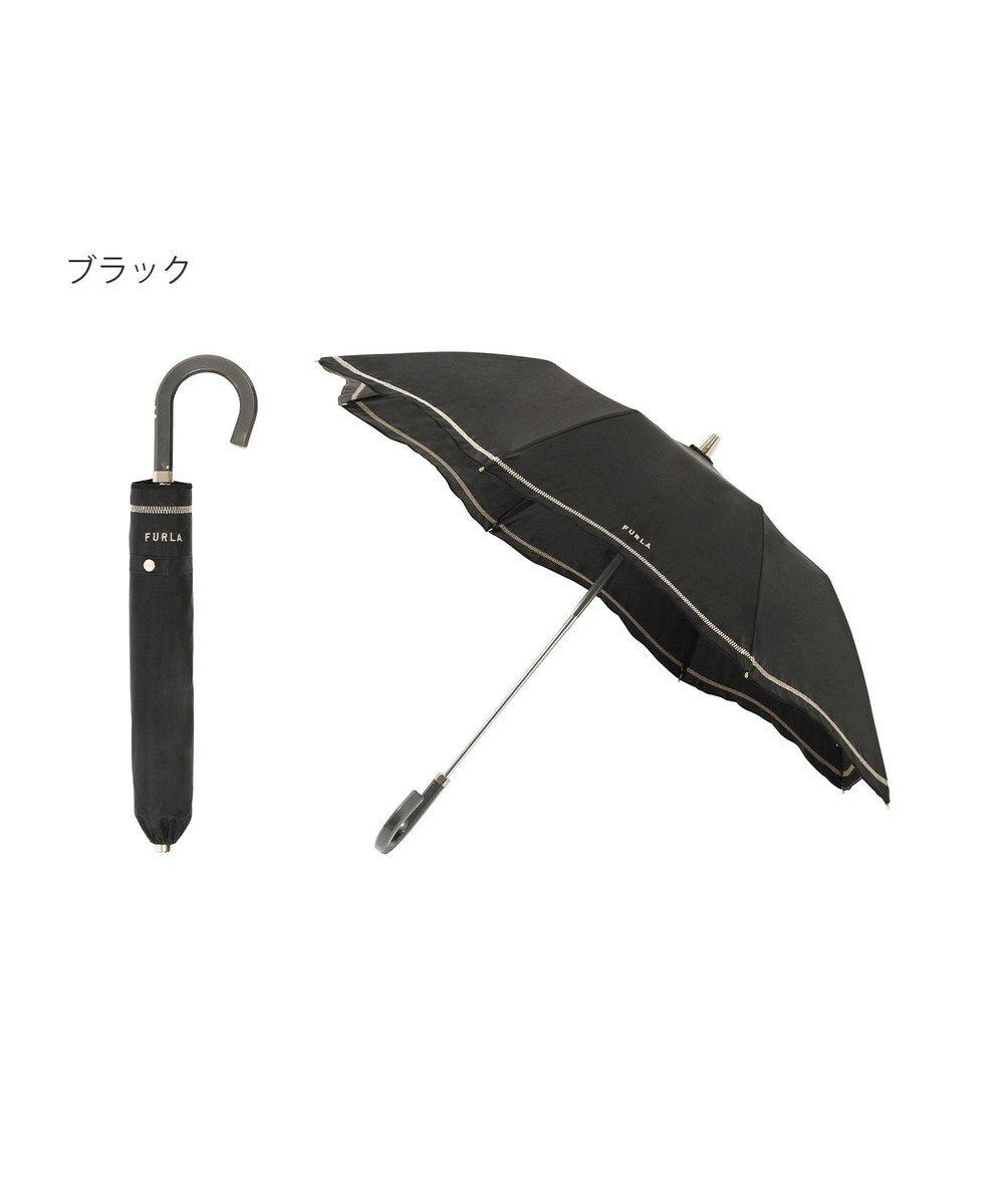MOONBAT 【軽量/一級遮光】FURLA 晴雨兼用日傘 降りたたみ日傘 ジッパー刺繍 ／遮光 遮熱 UV 