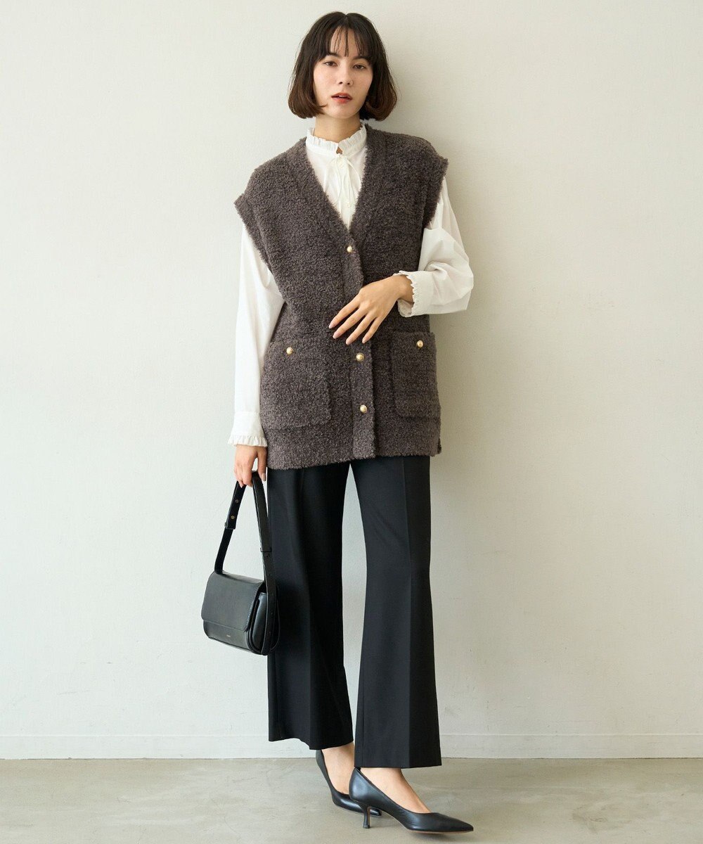 UNFILO フリルネック ブラウス 