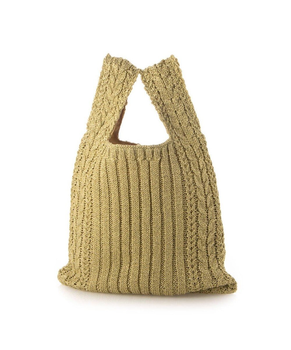 UNBILLION カシュカシュ cachecache / ケーブル編みラメショッパーミニトート 