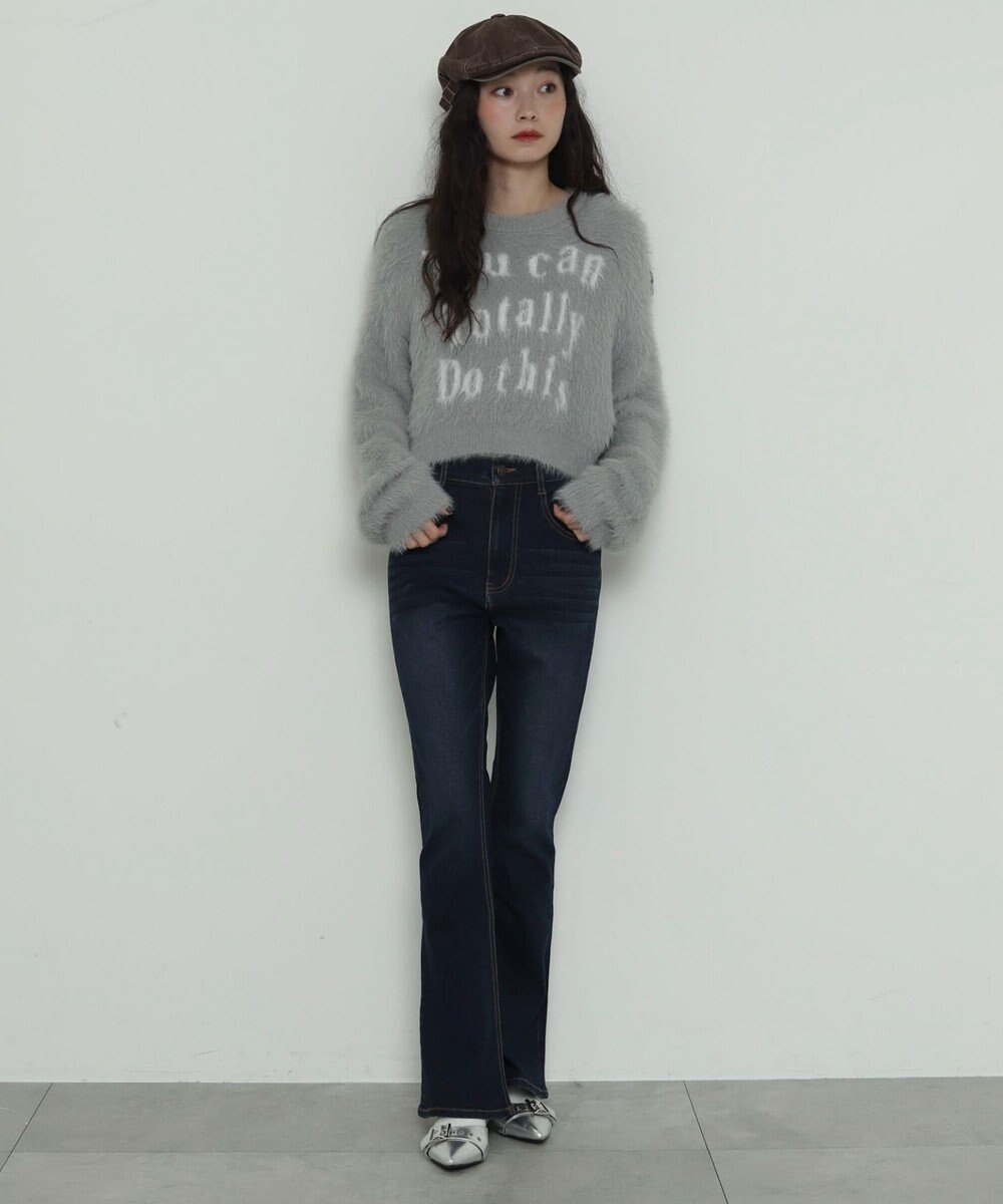 WEGO ロゴシャギーショートニット 