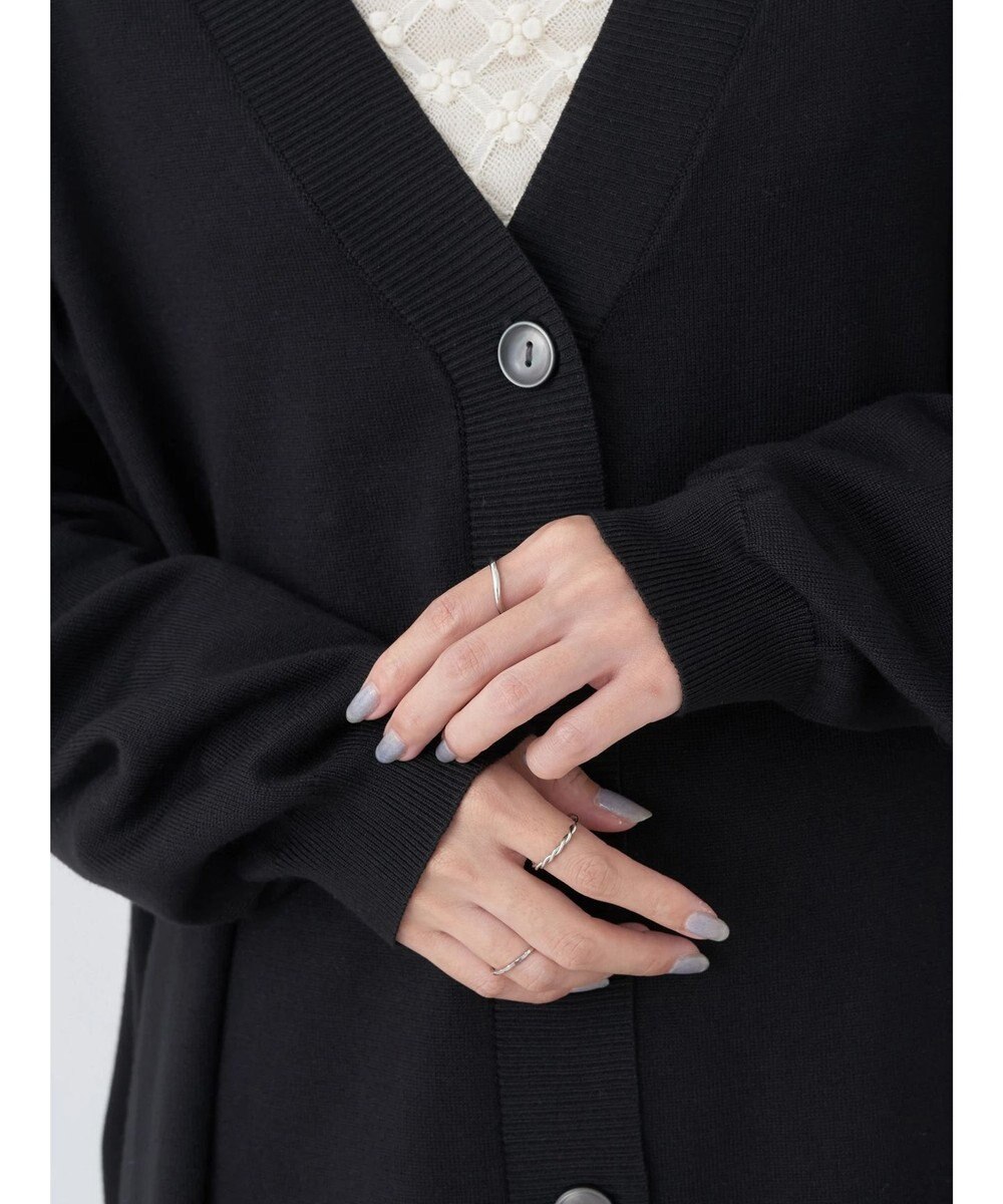 earth music&ecology サイドスリットルーズＶネックカーディガン 