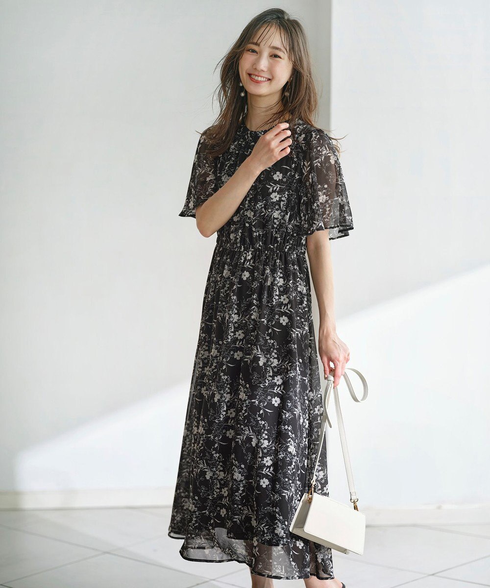 ANY SIS 【洗える】フラワープリント ワンピース 