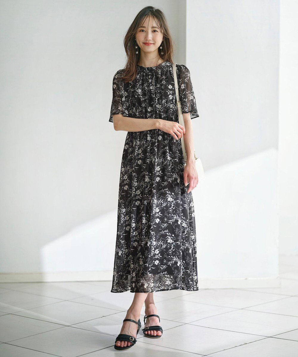 ANY SIS 【洗える】フラワープリント ワンピース 