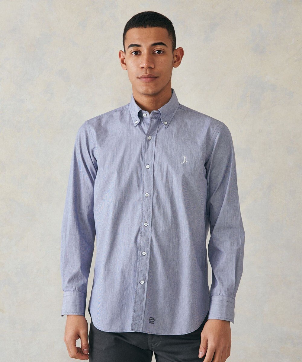 J.PRESS MEN 【WEB限定】ポプリンヘアラインJ刺繍シャツ/B.D 