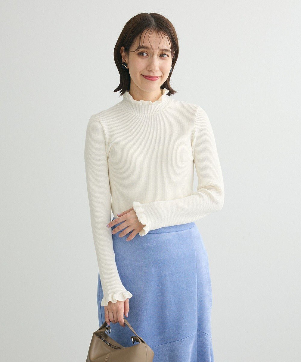 Green Parks ・ｓｗｉｎｇ　ｂｙ　フリルハイネックリブニット 