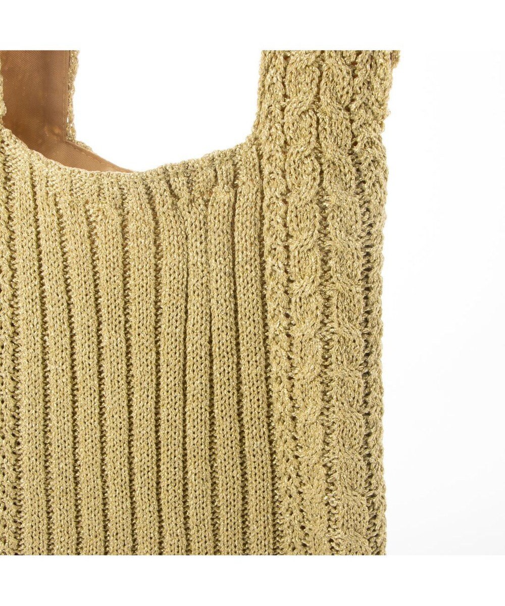 UNBILLION カシュカシュ cachecache / ケーブル編みラメショッパーミニトート 