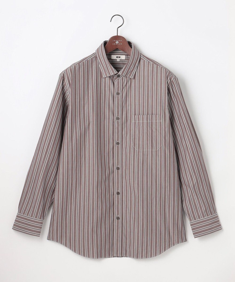 JOSEPH ABBOUD 【キングサイズ・シルク混・上質】シルクコットンストライプ シャツ 