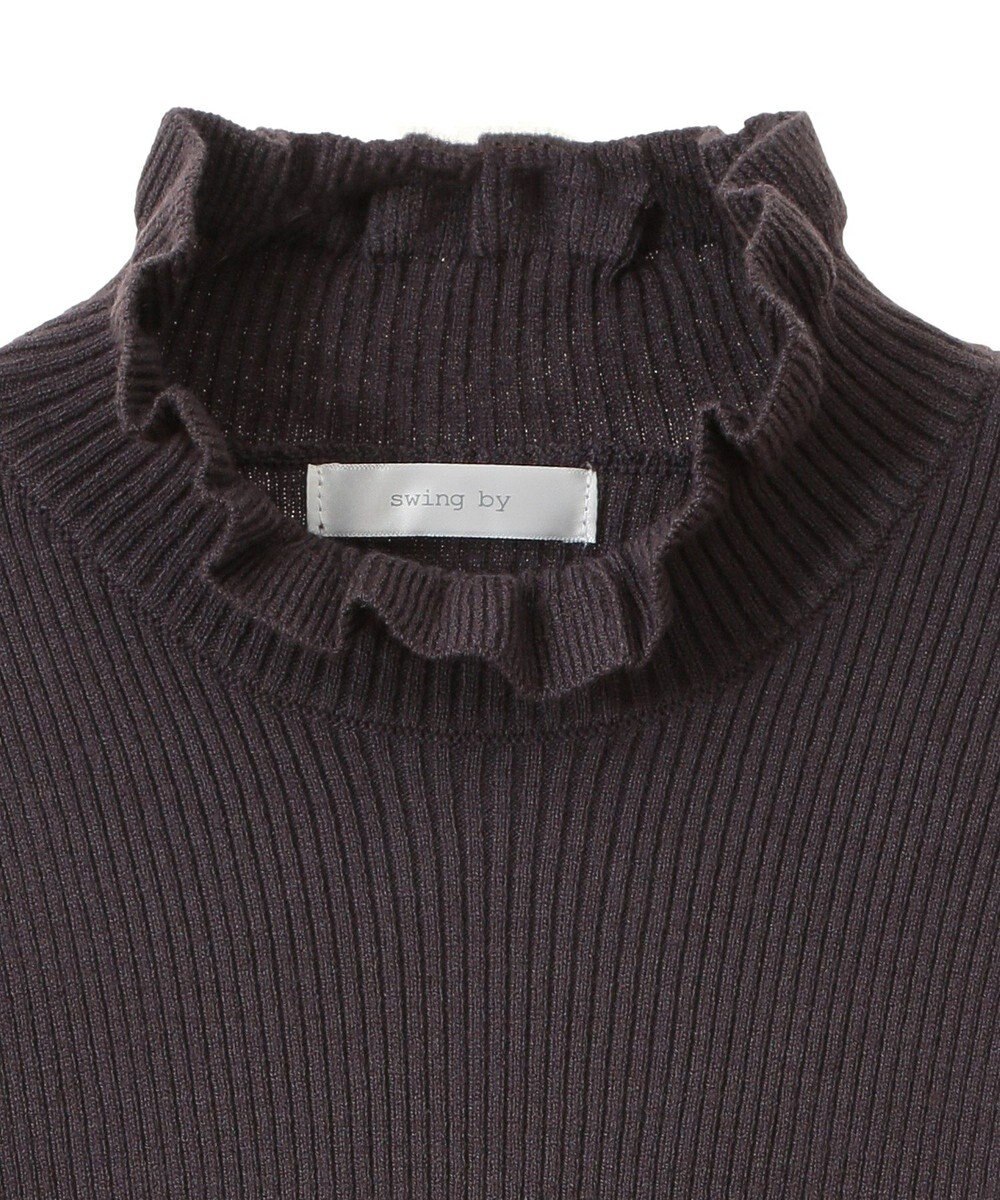 Green Parks ・ｓｗｉｎｇ　ｂｙ　フリルハイネックリブニット 