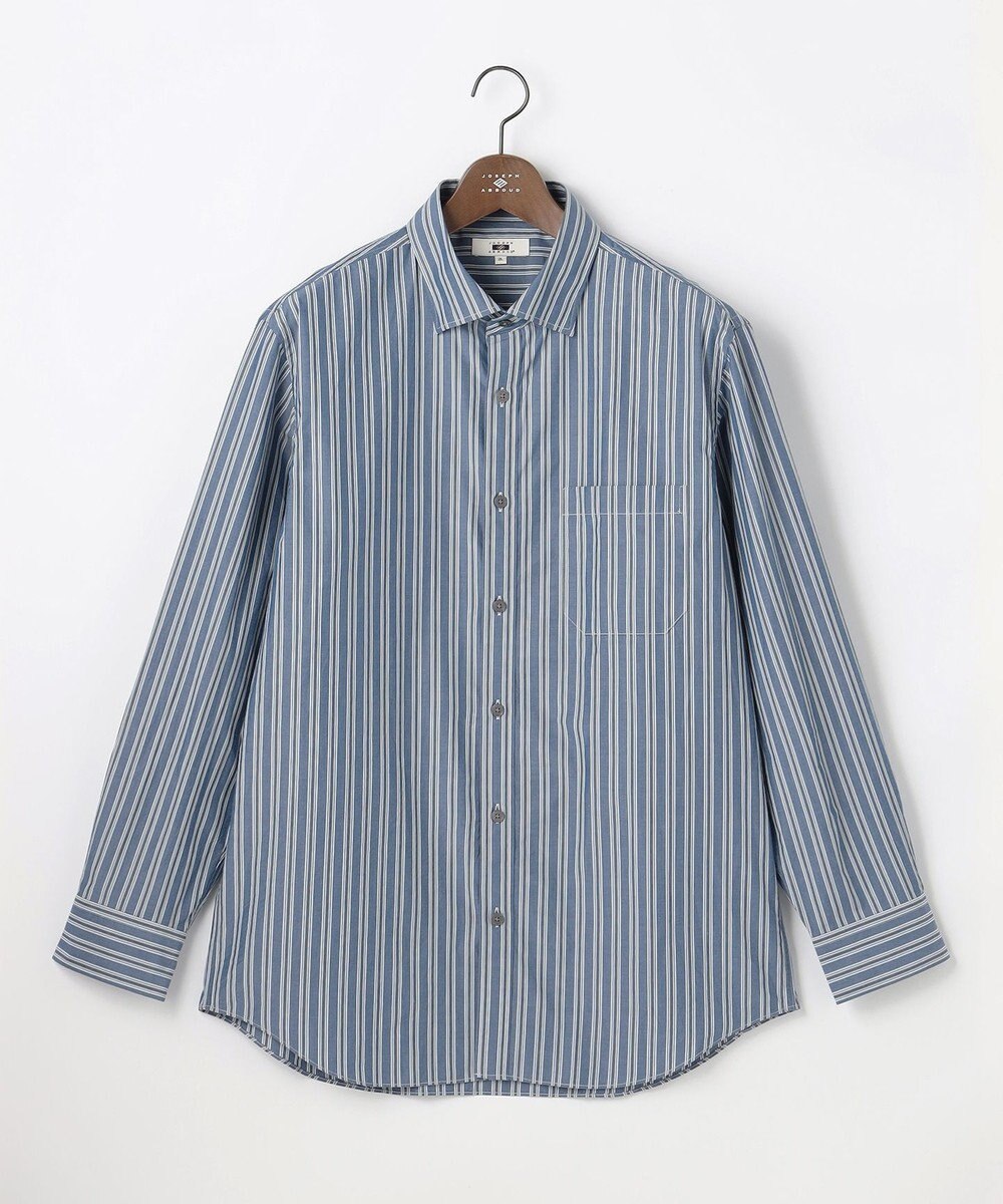 JOSEPH ABBOUD 【キングサイズ・シルク混・上質】シルクコットンストライプ シャツ 
