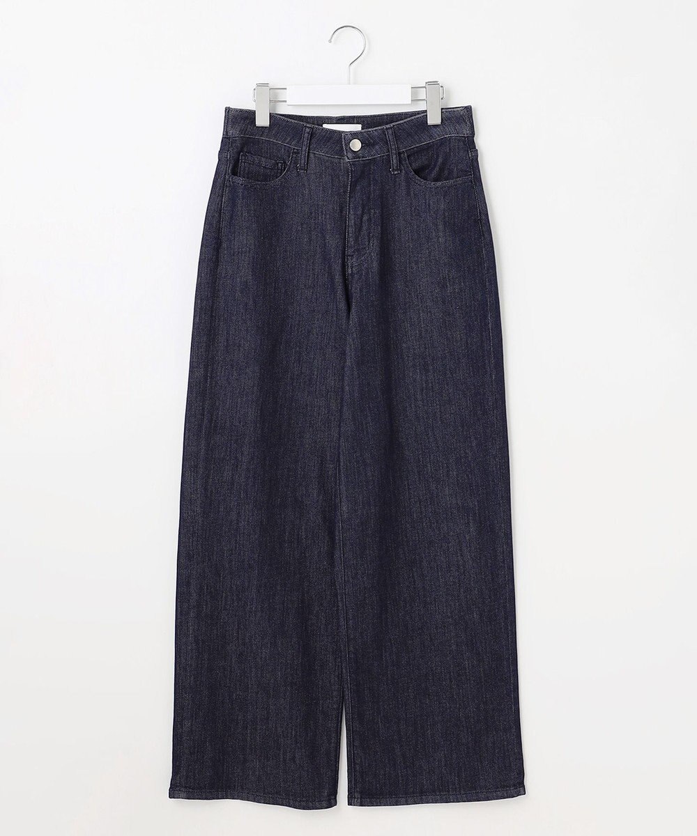 自由区 L 【19号サイズまで展開】ウスカルデニムワイドストレート パンツ 