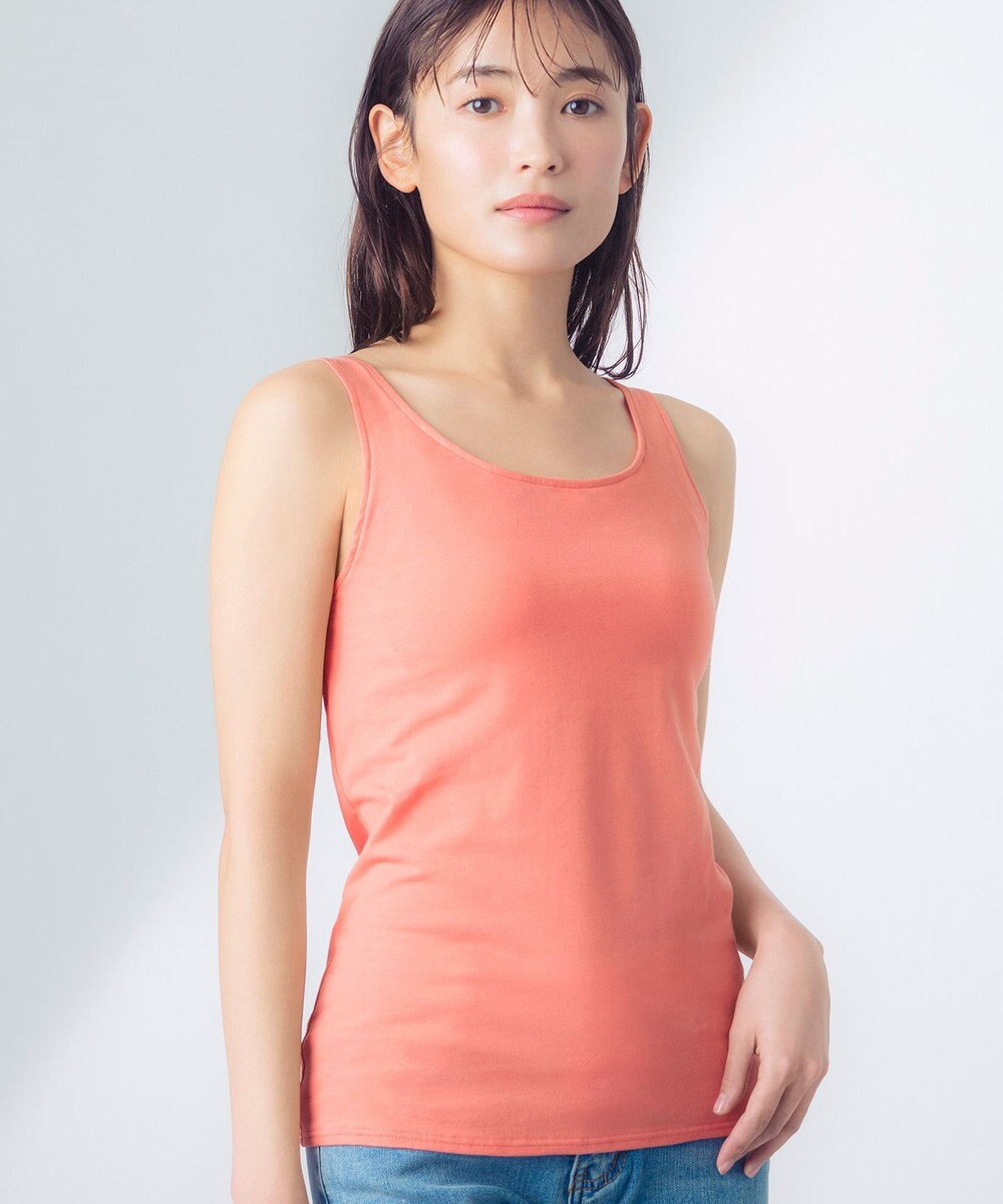 Wing カップ付きタンクトップ 綿混(身生地部) ラク きれいなバストシルエット 【シンクロブラトップ 綿混タイプ】 ブラトップ ET1132 ウイング／ワコール 