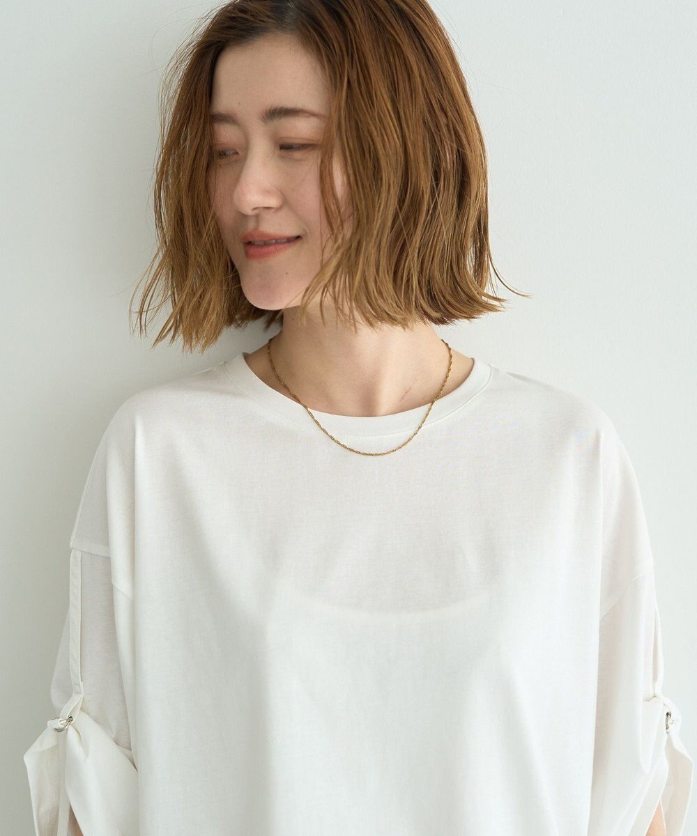 YECCA VECCA ドロストスリーブヘムレースTee 