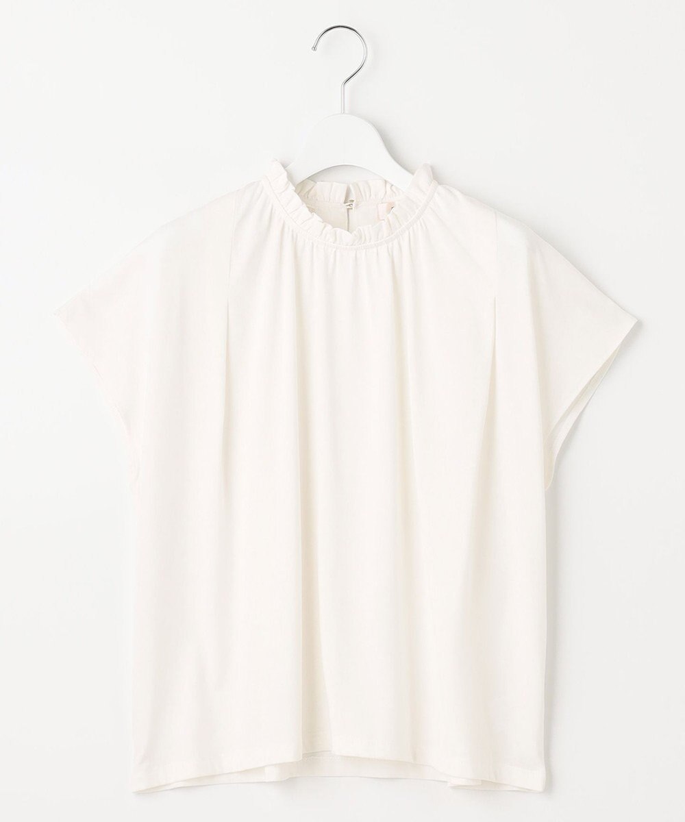 Feroux 【UVケア】スタンドネックフレンチスリーブ Tシャツ 