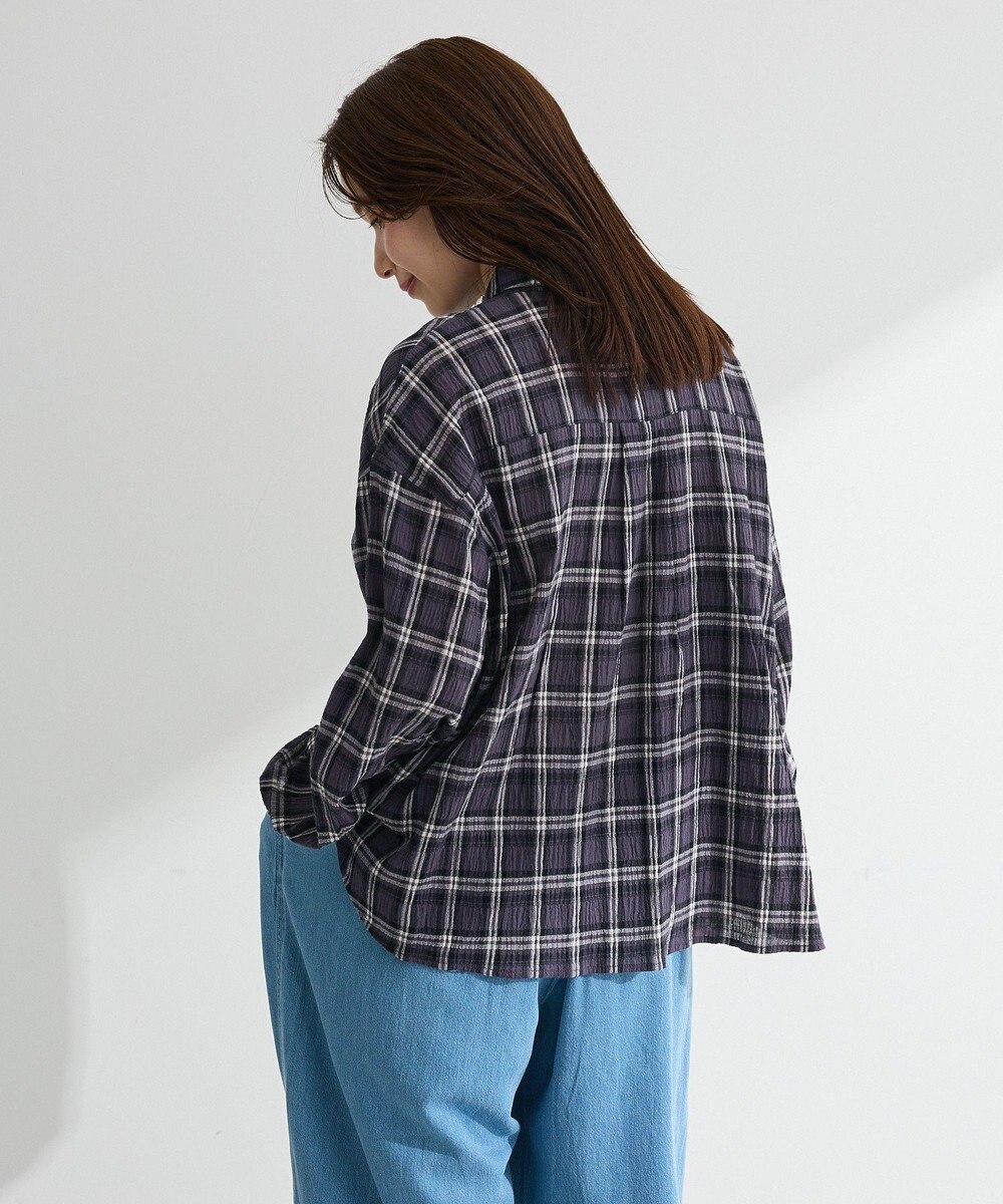 Green Parks スカーフ付チェックシャツ 