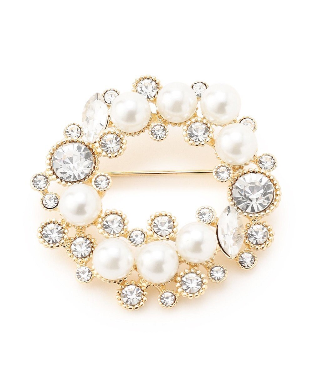 23区 ビジューMIX サークル ブローチ 