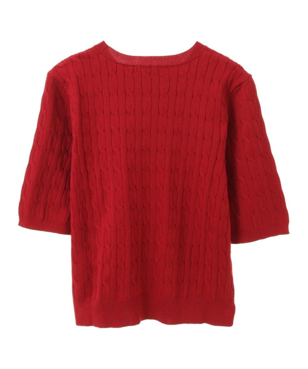 AMERICAN HOLIC ケーブル５分袖ニットプルオーバー 