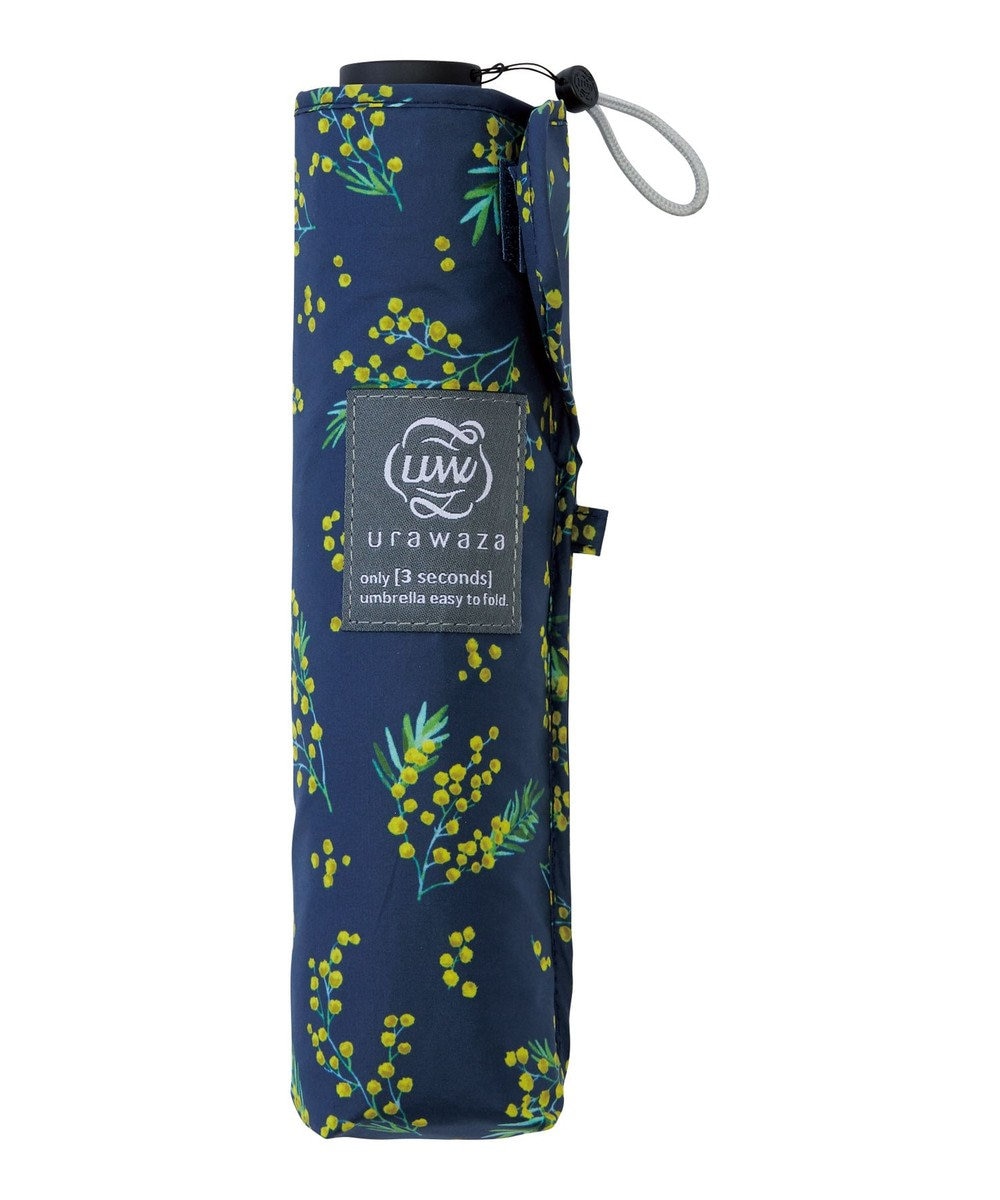 MOONBAT urawaza smil(ウラワザ スリム) 3秒でたためる傘 折りたたみ傘 ミモザガーデン 大きめ55cm UV 