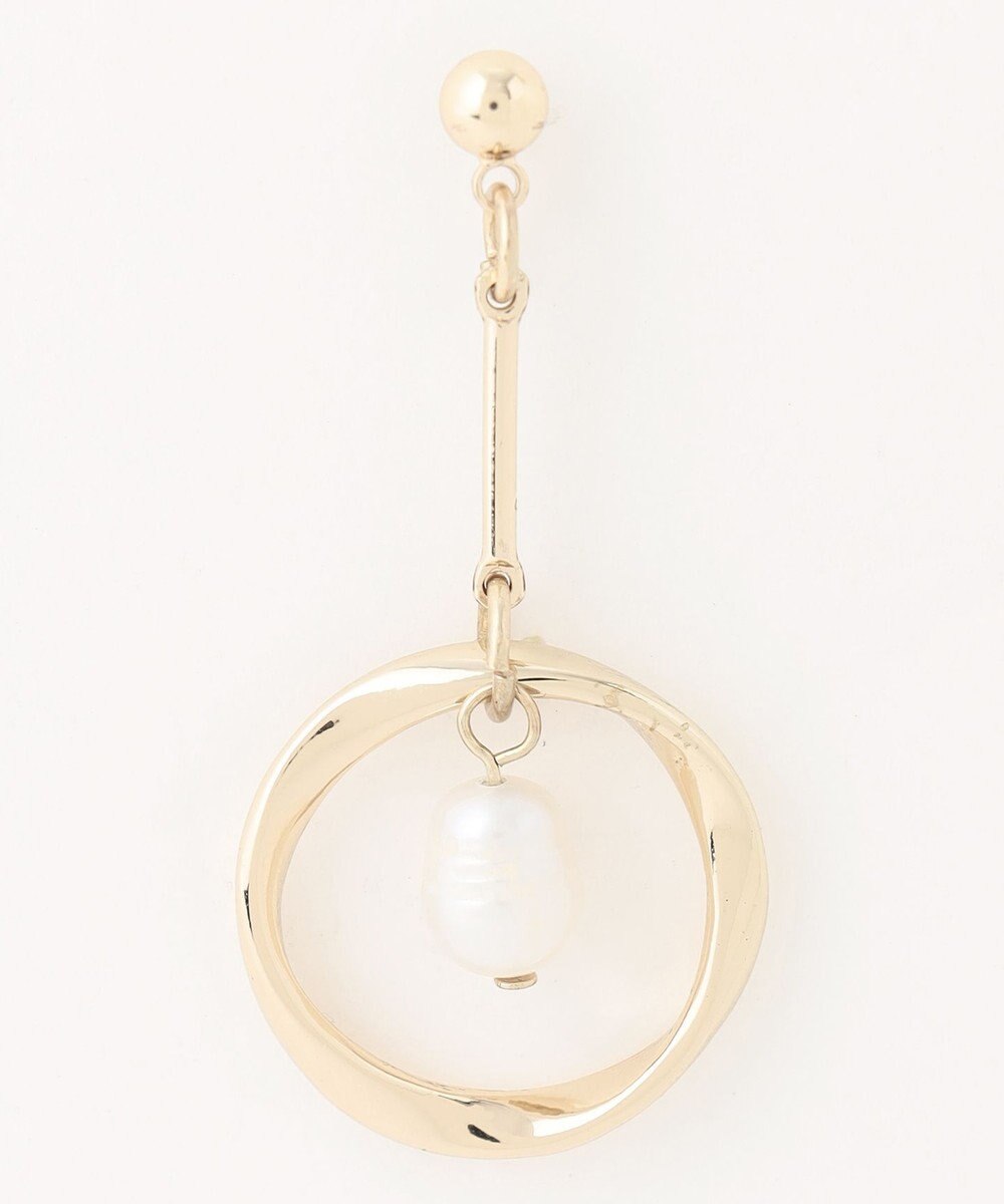 ANY サークルリングドロップパールピアス 