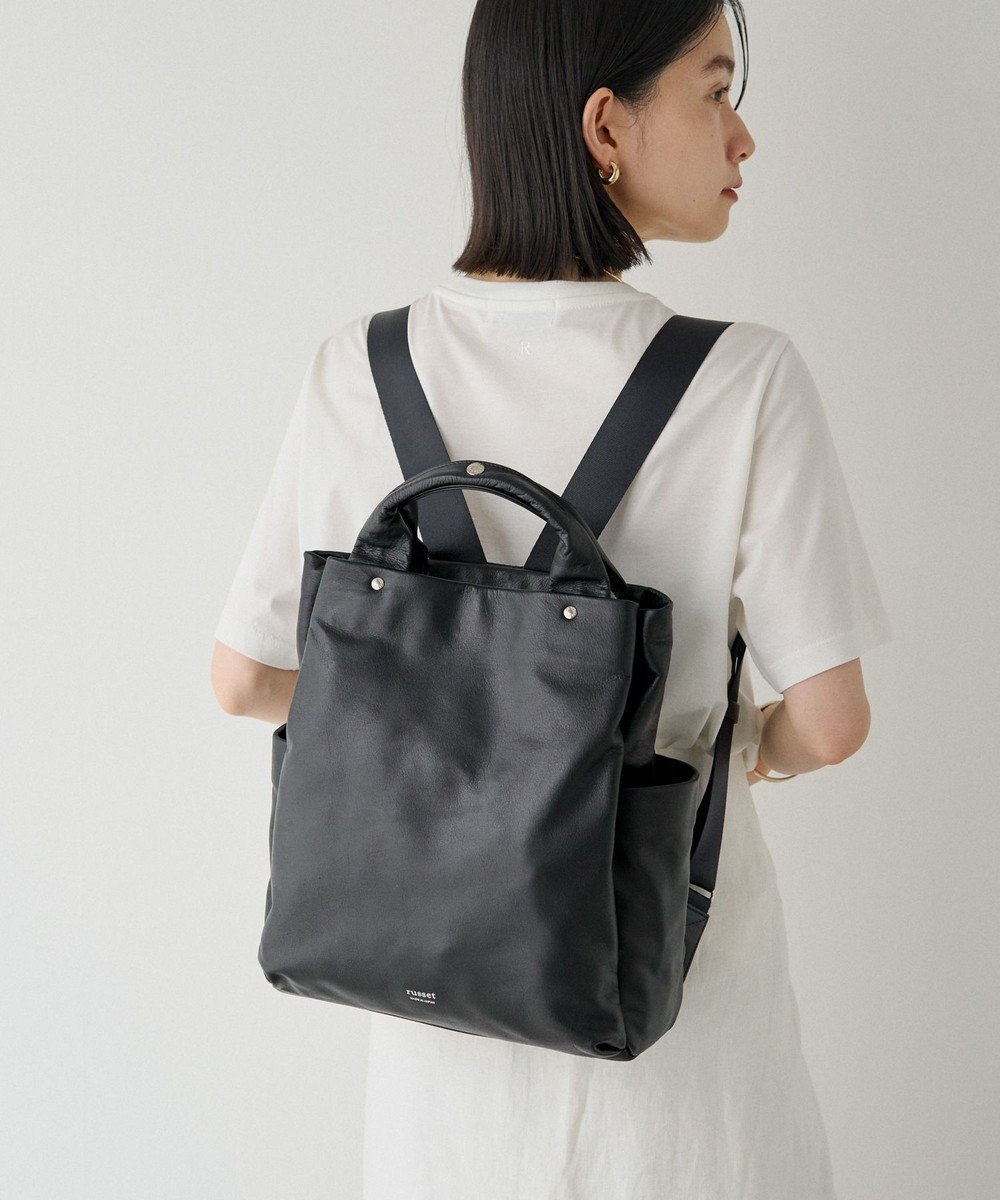 russet ＜約10リットル/690g＞2ハンドルレザーリュックサック(SF-259) 