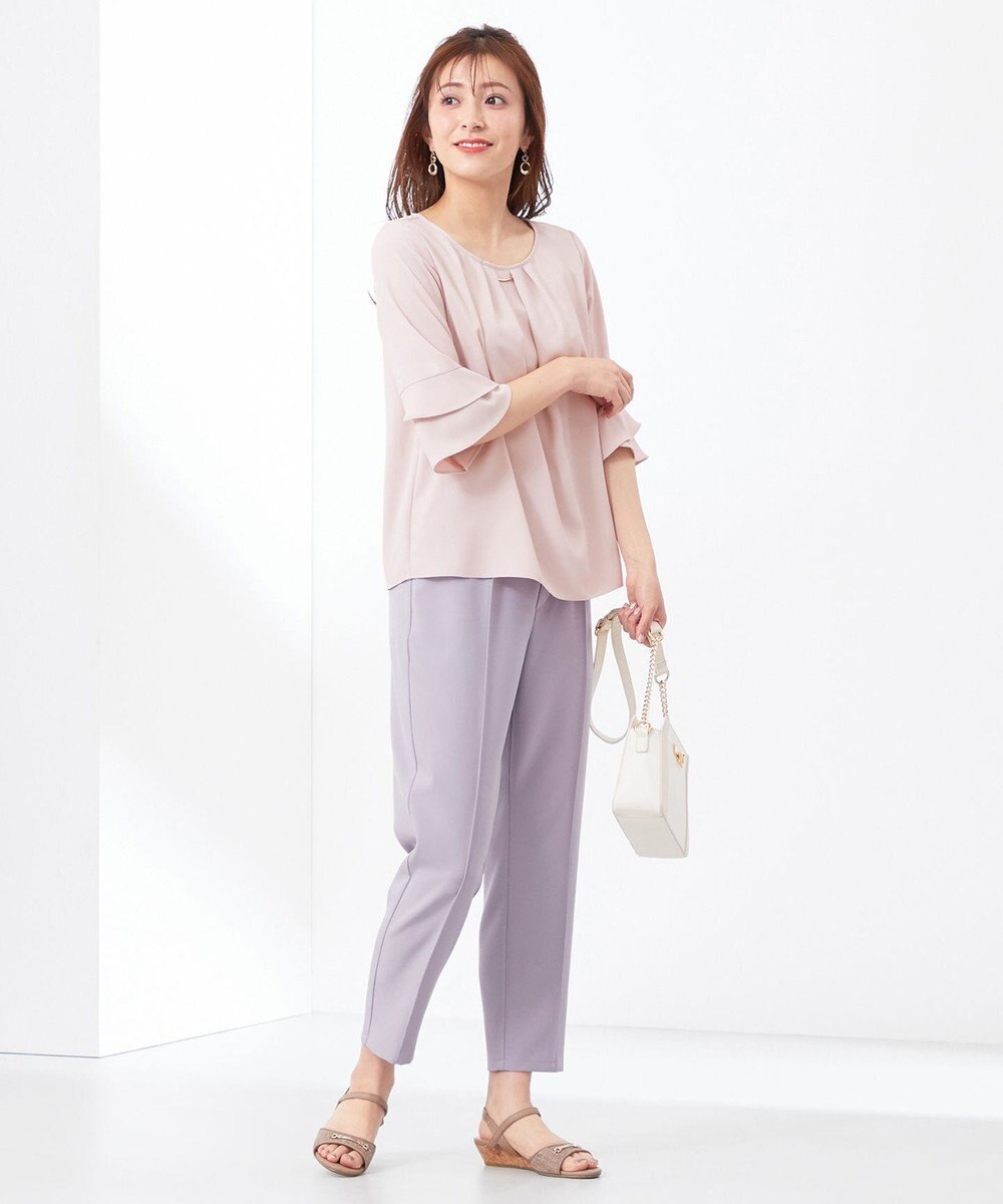 ANY SIS S 【洗える】ラッフルフレアジョーゼット ブラウス 