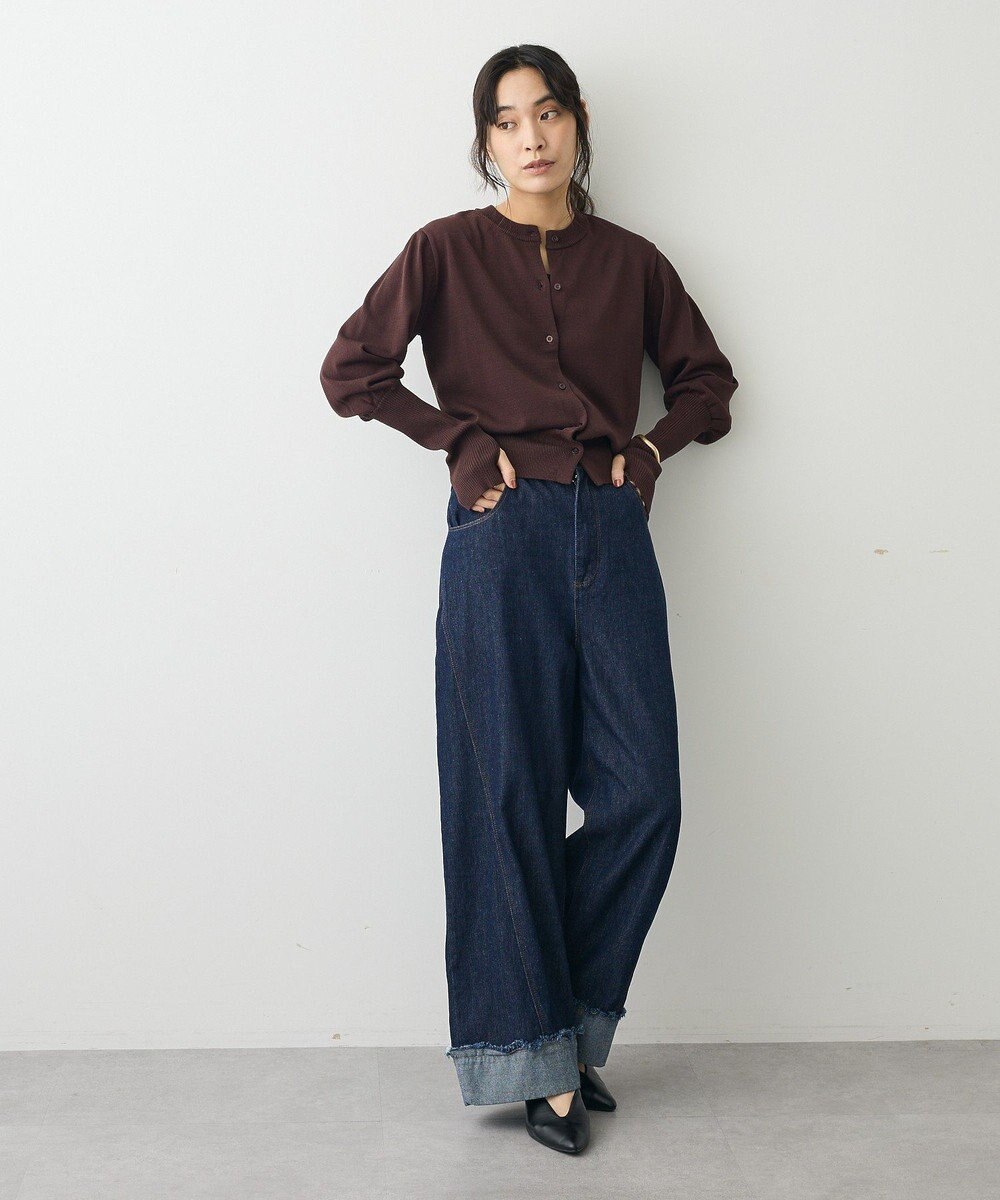 CRAFT STANDARD BOUTIQUE ロング袖リブコンパクトニットカーディガン 