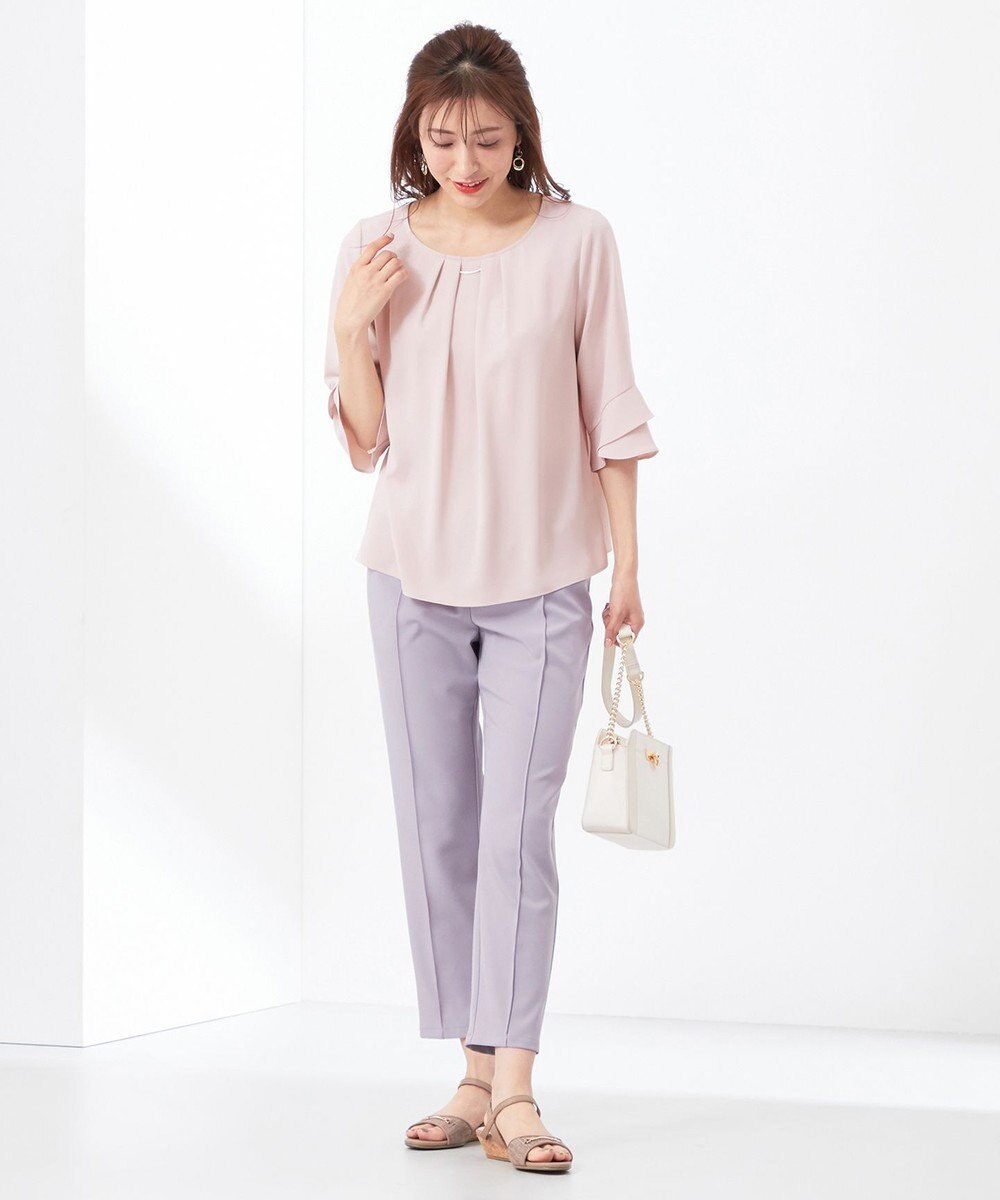 ANY SIS S 【洗える】ラッフルフレアジョーゼット ブラウス 