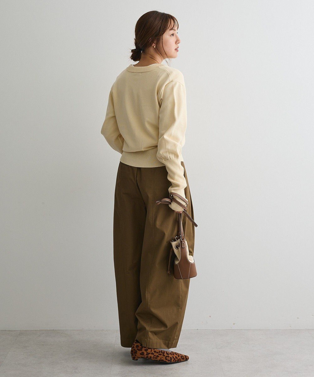 CRAFT STANDARD BOUTIQUE ロング袖リブコンパクトニットカーディガン 