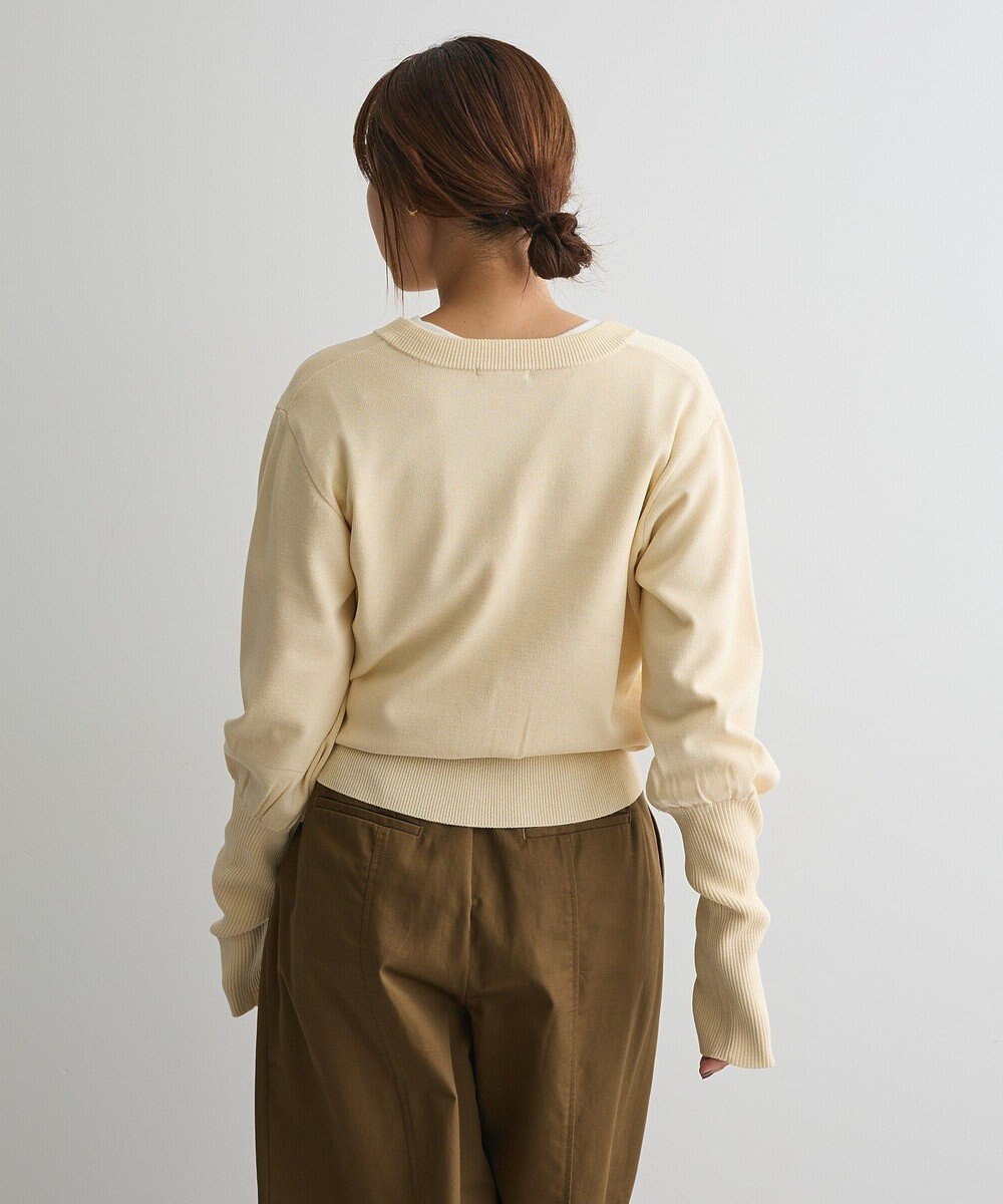 CRAFT STANDARD BOUTIQUE ロング袖リブコンパクトニットカーディガン 