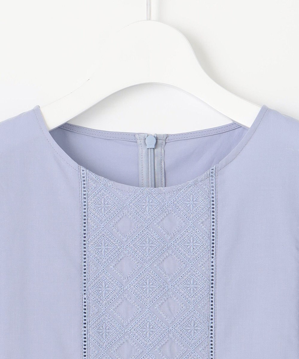 自由区 【洗える・XSサイズあり】ジオメトリックエンブロイダリー ブラウス 