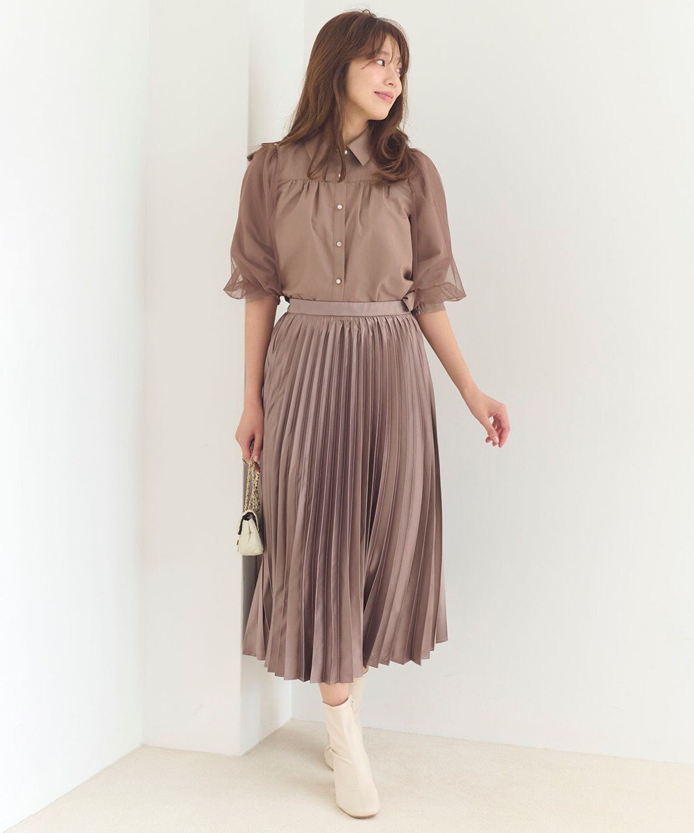 Feroux サテン プリーツスカート 