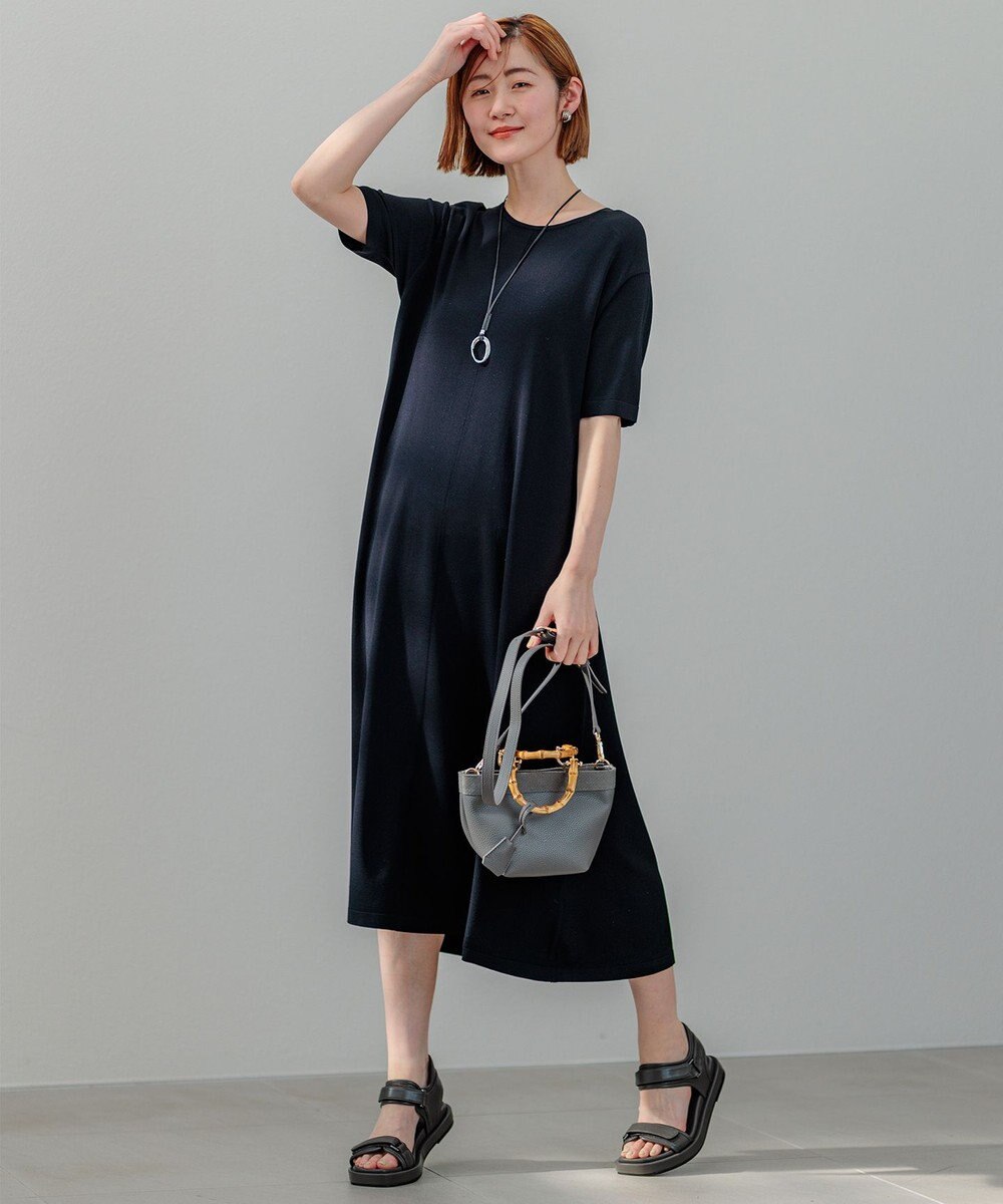 23区 【洗える】レーヨンポリエステルストレッチ フレア ワンピース 