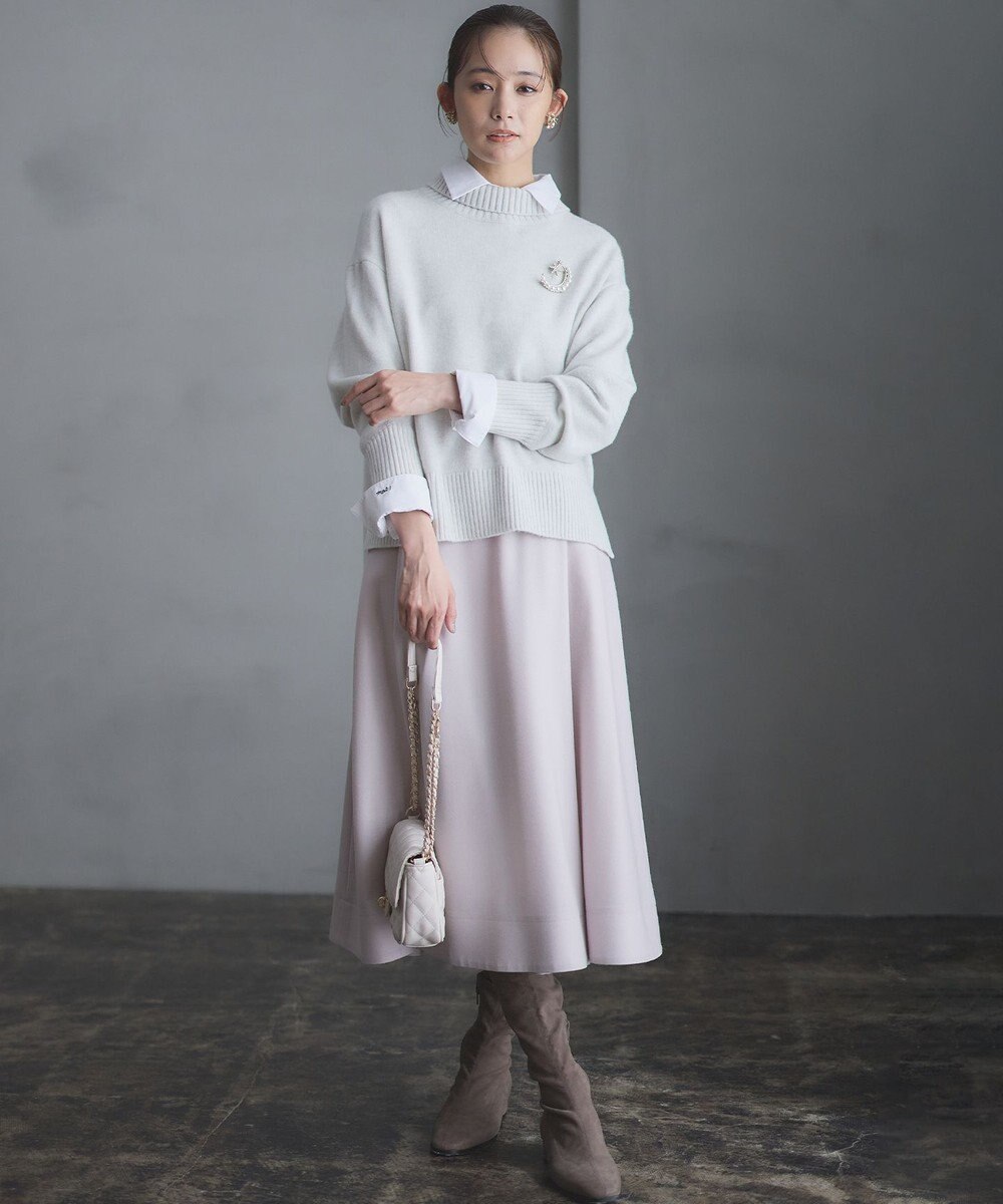 組曲 【WEB一部店舗限定】ウールジョーゼット フレアスカート 