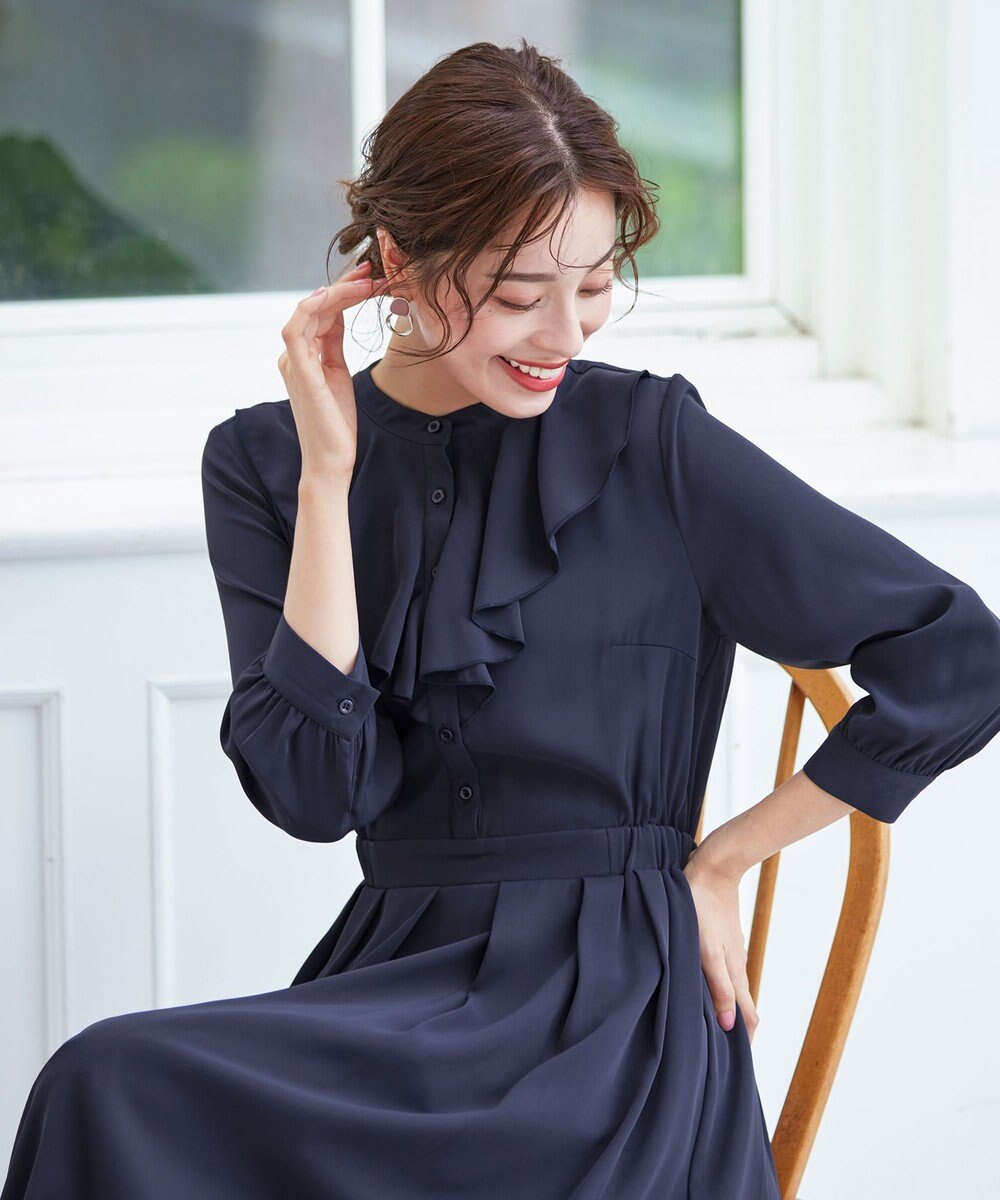 Tiaclasse L 【洗える】ラッフルフリルワンピース 