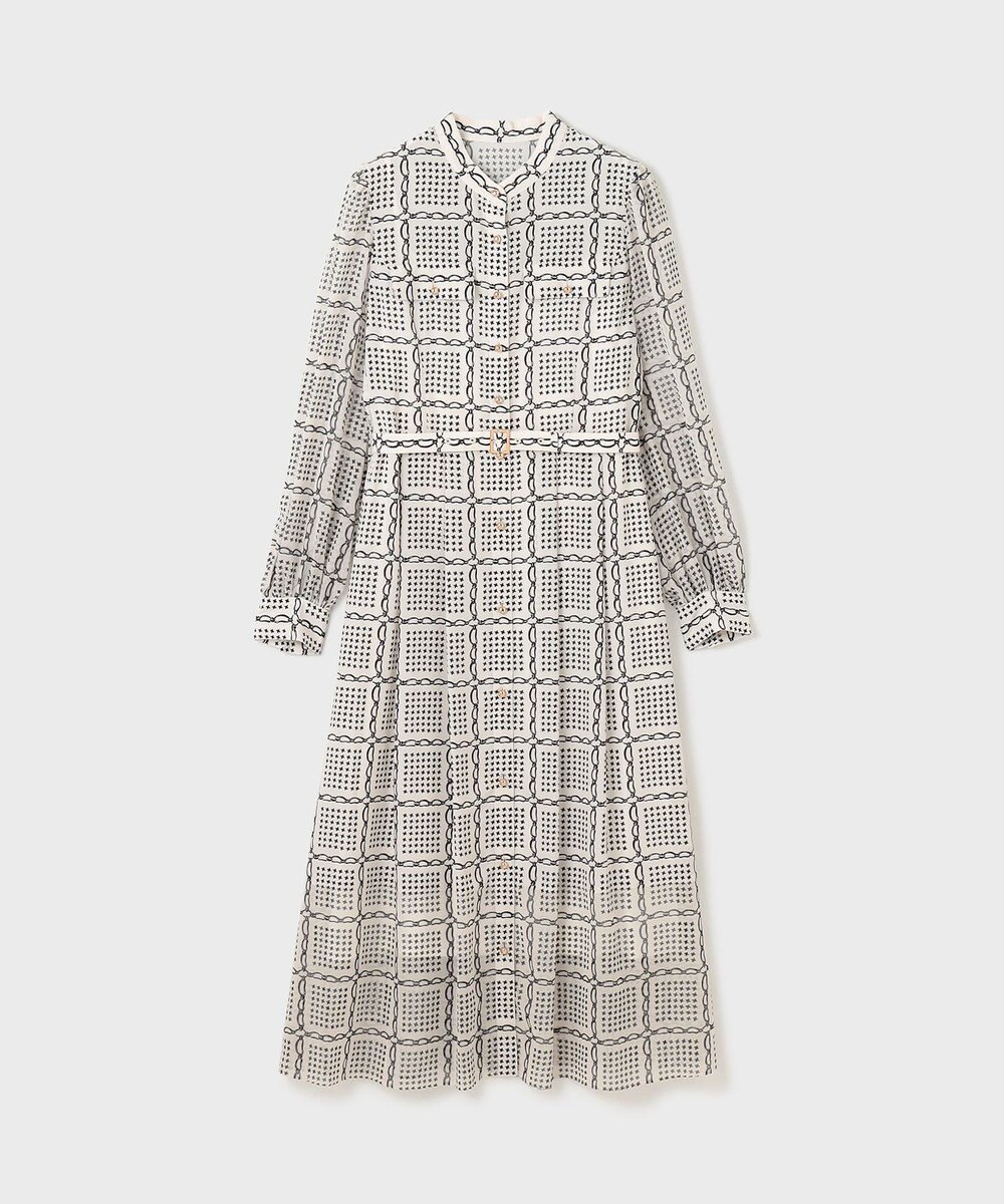 GRACE CONTINENTAL チェーンチェックプリントワンピース 