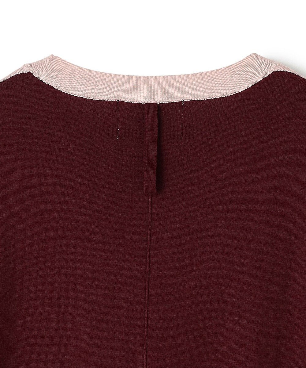 BEIGE， CHLOR / ウールシルク配色クルーネックニット 