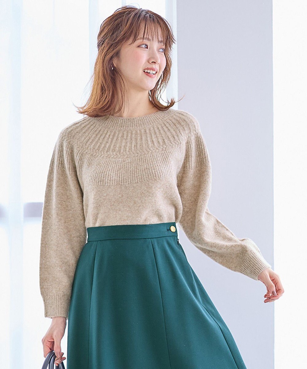 ANY SIS 【洗える】ソフトタッチ求心 ニット 