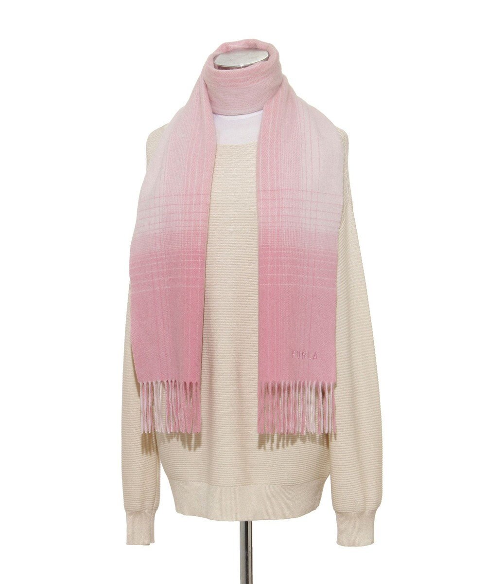 MOONBAT FURLA(フルラ）ウール100％ オンブレー チェックマフラー 