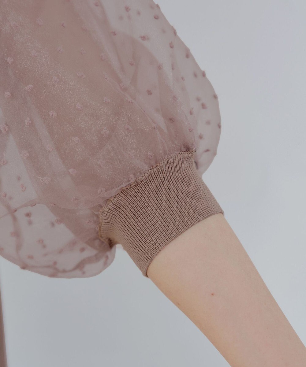 Tiaclasse L 【洗える】ドットチュールニットチュニック 