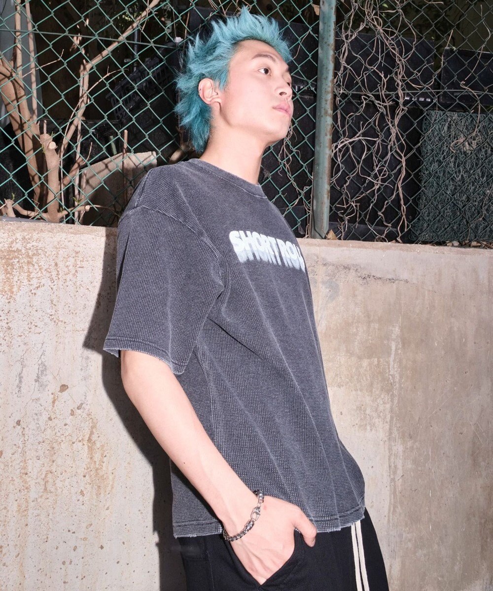 WEGO 【ユニセックス着用ITEM/MLサイズ展開】ブリーチワッフルダメージグラフィックT（SS） 