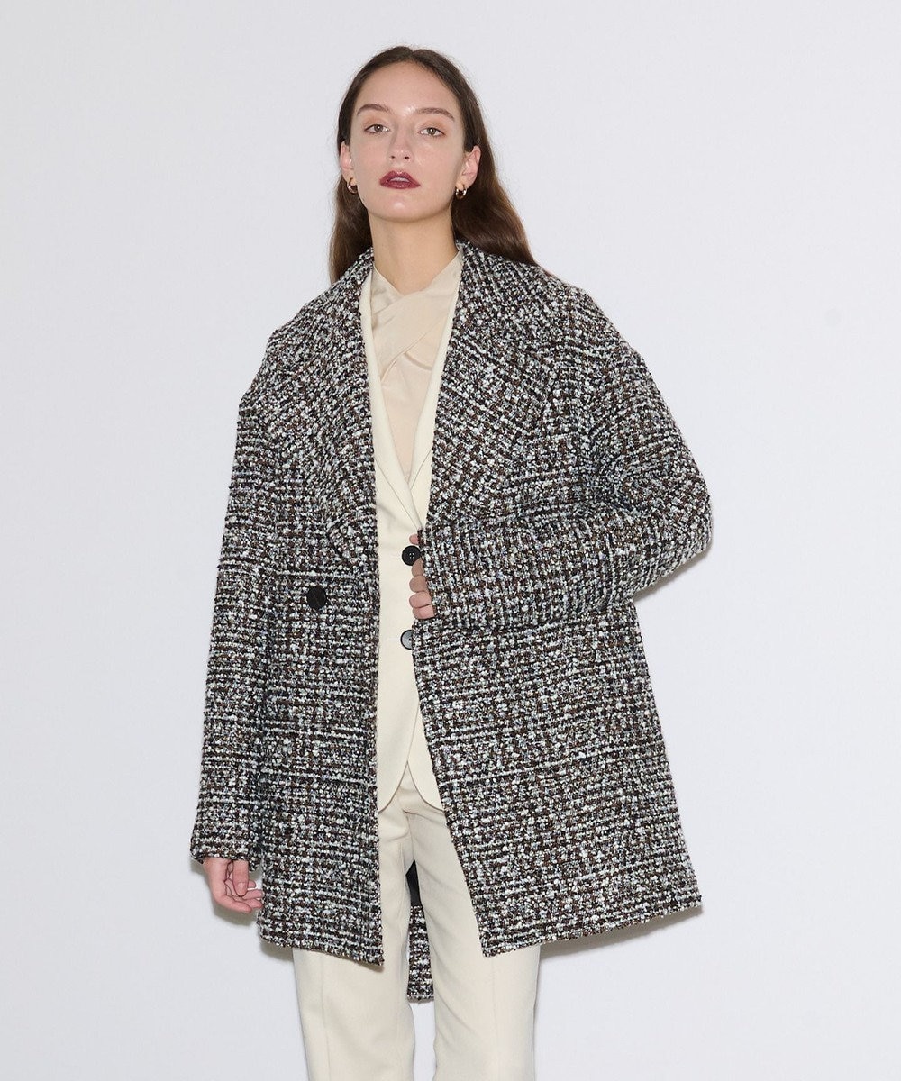 JOSEPH ウールツィード　ダブルブレステッドコート 