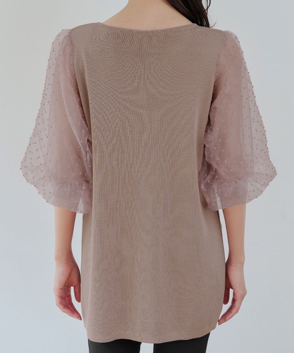 Tiaclasse L 【洗える】ドットチュールニットチュニック 