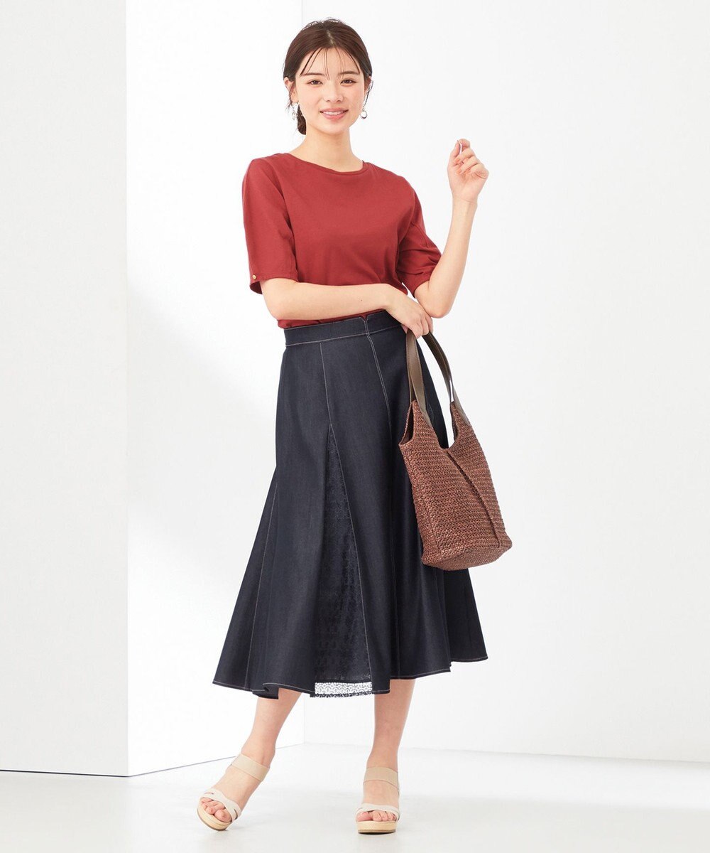 ANY SIS 【洗える】デニムライクシャンブレー スカート 