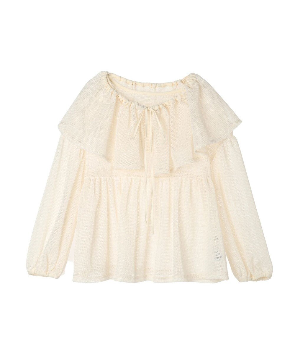 earth music&ecology マルチｗａｙカラーメッシュブラウス 