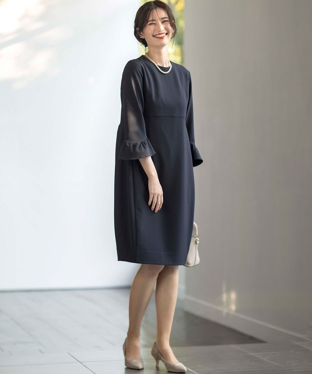 組曲 【KUMIKYOKU NAVY】コンフォータブルドレープフリル ワンピース 