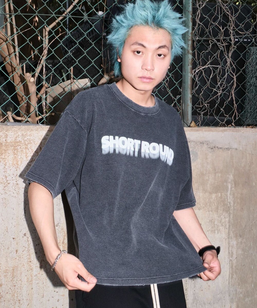 WEGO 【ユニセックス着用ITEM/MLサイズ展開】ブリーチワッフルダメージグラフィックT（SS） 